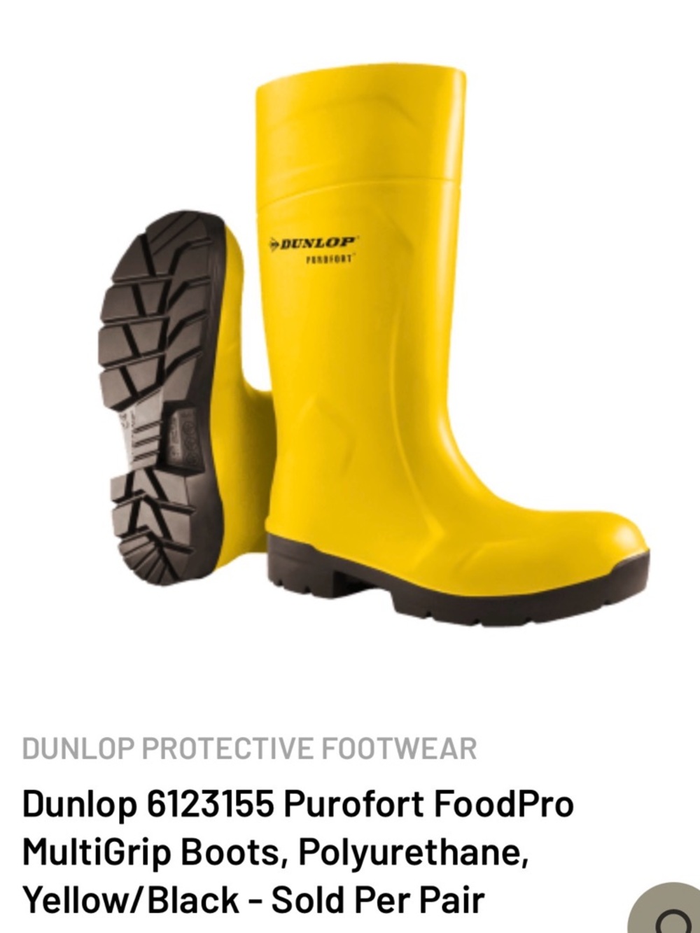 Dunlop FoodPro Yellow/Black Work Boots